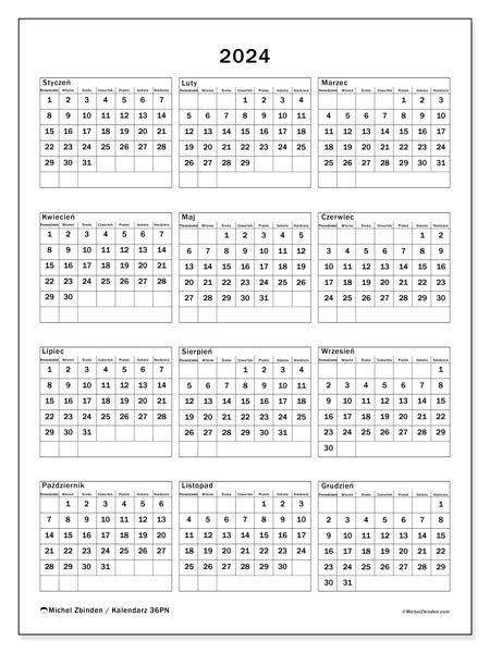 Kalendarz Roczny 2024 36 Michel Zbinden Pl
