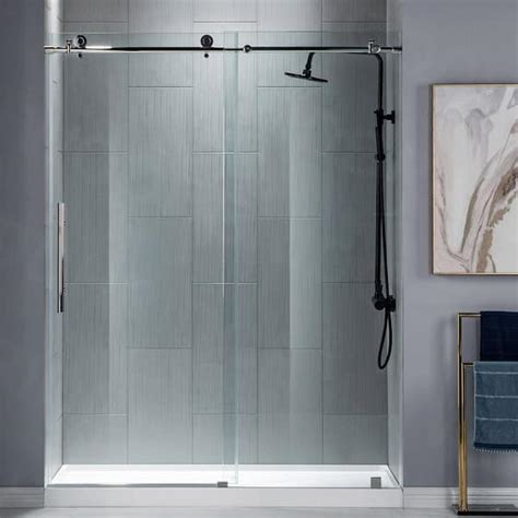 Woodbridge Westfield 56 In To 60 In X 76 In Sliding Frameless Shower Door In Chrome Finish