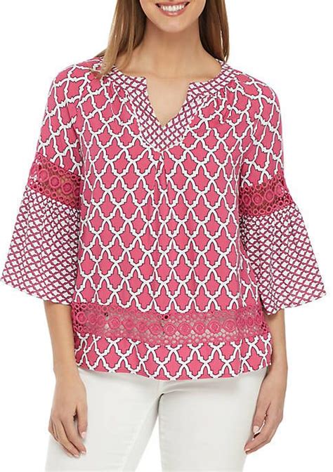 Crown And Ivy™ 34 Sleeve Gingham Top In 2020 Womens Peasant Tops