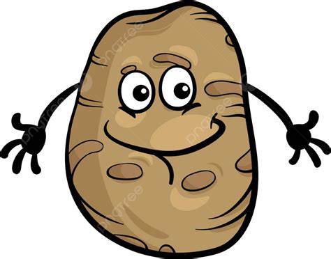 Cute Potato Vegetable Cartoon Illustration Vitamins Healthy Drawing