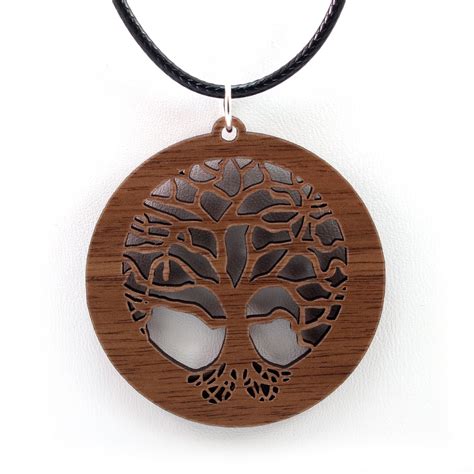 Tree of Life Wooden Pendant - Walnut - Sustainable Wood Jewelry - 2 Sizes - SHIPS FREE