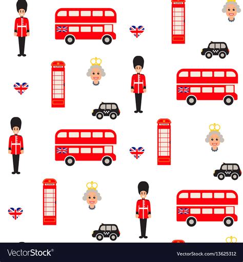 England Symbols Seamless Pattern Royalty Free Vector Image