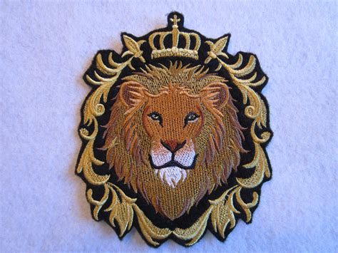 Lion Head Iron On Patch Lion Royal Lion Head Iron On Patch