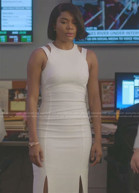 Wornontv Mary Janes White Cutout Midi Dress With Slits On Being Mary
