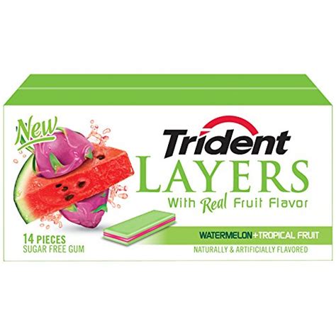 Trident Layers Sugar Free Gum Watermelon And Tropical Fruit 14 Piece