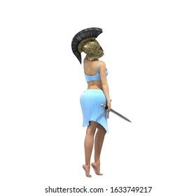 Nude Woman Warrior Character 3d Rendering Stock Illustration 1633722679