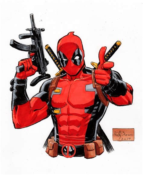 Deadpool In Reilly Browns Marvel Comic Art Gallery Room