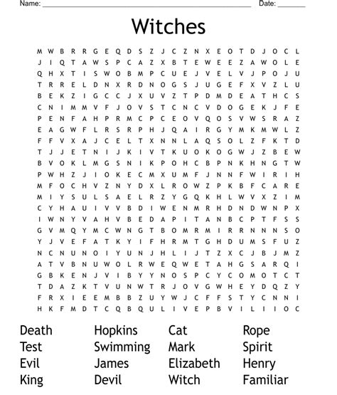 Witches Word Search Wordmint