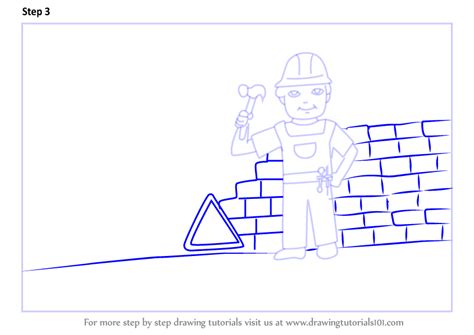 Learn How To Draw A Construction Worker Scene Other Occupations Step