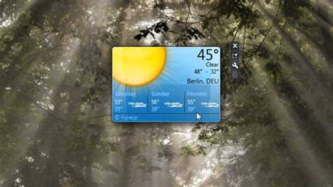 Weather Windows 7 Desktop Gadget Youtube