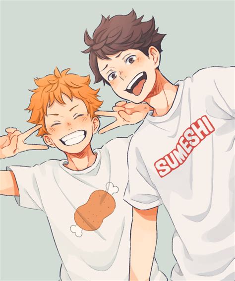 Hinata Shouyou And Oikawa Tooru Haikyuu Drawn By Laugh 111 Danbooru