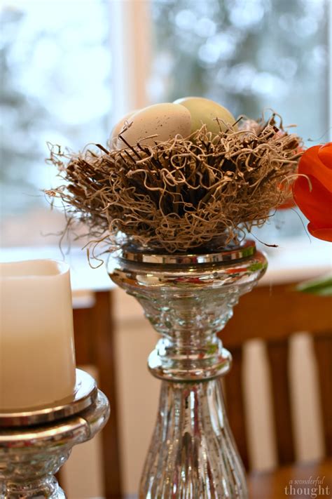 Creating a few small vignettes help to make your home look seasonally appropriate without feeling overwhelmed by having to decorate the entire house. Simple Easter Vignette - A Wonderful Thought