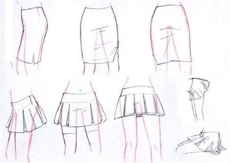 Vestidos para dibujar faciles de moda paso a paso : Dibujo manga: Faldas