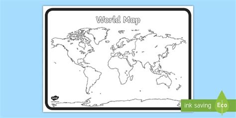 Blank Political Map Of World A4 Size World Map Black And White