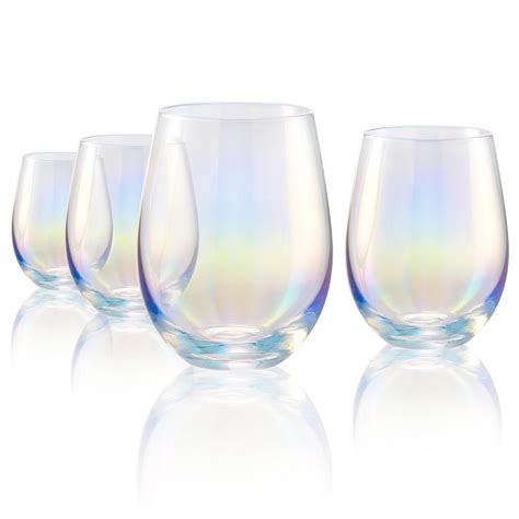 16 Oz Stemless Wine Glasses In Clear Set Of 4 Stemless Wine Glasses Glass Set Wine Glass Set