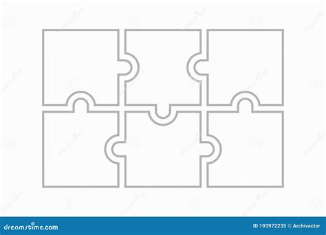 Blank Puzzle Texture Black Lines On White Background Stock Photo