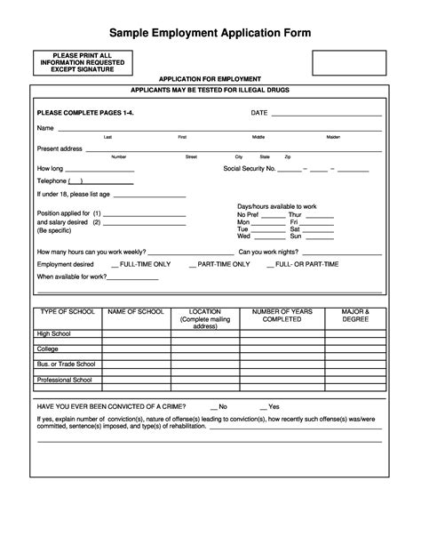 Applications For Employment Printable This Easy To Use Job Application Form Template Will Come
