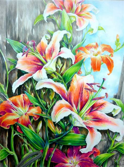 23 Best Images About Colored Pencil Flowers On Pinterest
