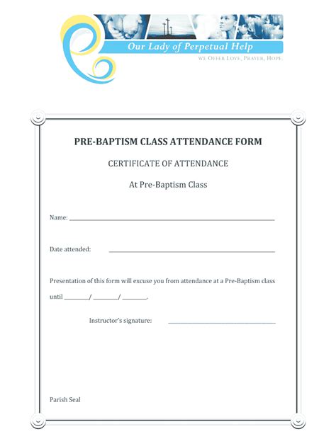 Baptism Preparation Class Certificate Fill Out And Sign Online Dochub