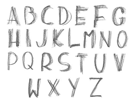 Graphite Doodle Alphabet Png Transparent