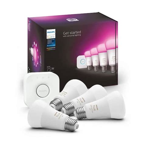 Philips Hue 75 Watt Equivalent A19 Smart Wi Fi Led Color Changing Light