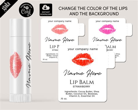 Lip Balm Printable Labels
