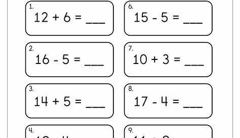 Adding and Subtracting to 20 Worksheet - Have Fun Teaching