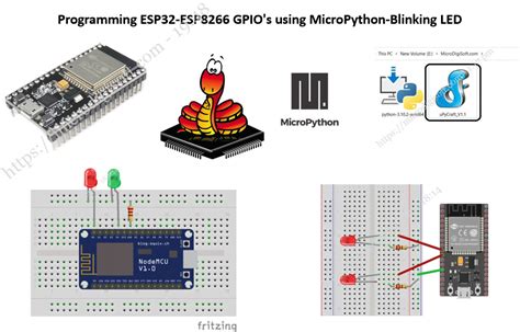 Programming Esp32 Esp8266 Gpios Using Micropython Blinking Led