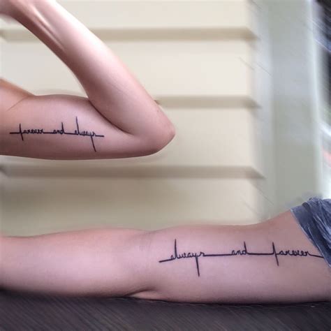 Anniversary Heartbeat Tattoo Forever And Always Always And Forever