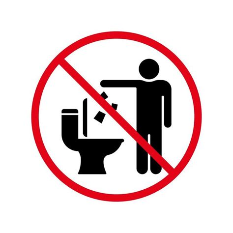 no arroje basura ni papel en el letrero de silueta del baño no tire