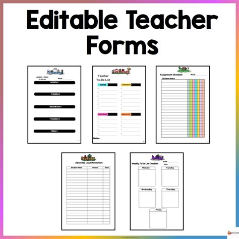 Editable Monthly Attendance Assignment Checklists And Forms Bundle
