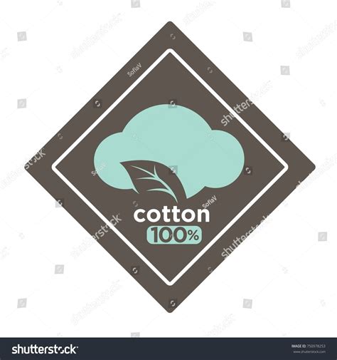 Cotton Labels Logo Pure 100 Percent Stock Vector Royalty Free