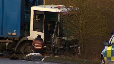 Man Dead After Car And Bin Lorry Crash On A6 At Burton Latimer Bbc News