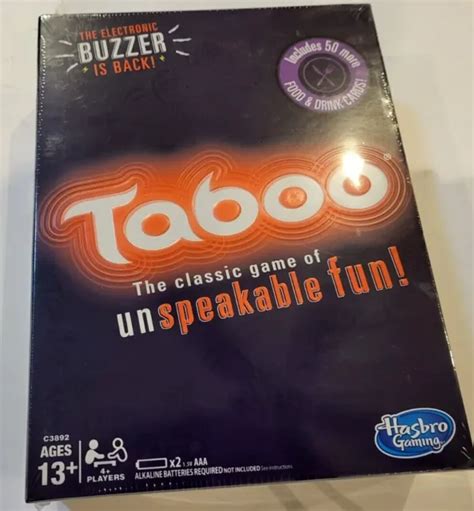 Taboo The Game Of Unspeakable Fun Board Game Hasbro W Buzzer New Picclick