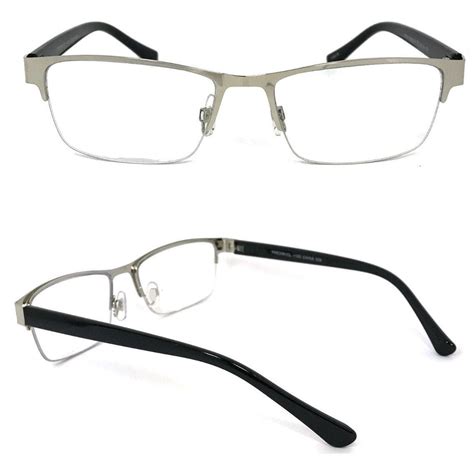 v w e metal rectangular no line progressive trifocal reading glasses