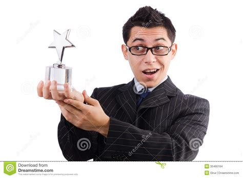 Funny Guy Receiving Award Stock Photo Image Of Male 35465164