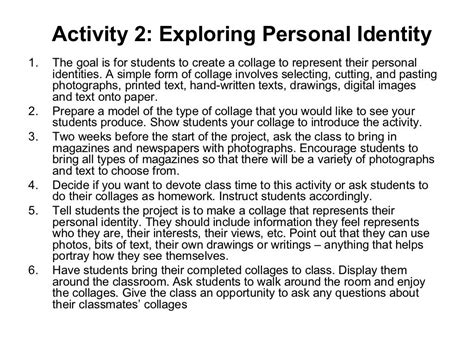 Activity 2 Exploring Personal Identity