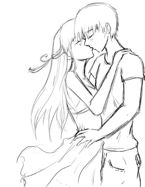 Anime Kissing Coloring Pages Dxf Include