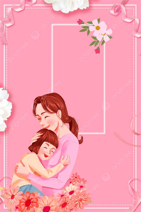 عيد الأم فلم الخلفية الوردي الأم وابنتها عناق الوردي خلفية حلوة صورة خلفية للتنزيل المجاني