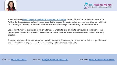 ppt best gynecologist for infertility treatment mumbai dr neelima mantri powerpoint