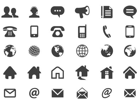 Contact Flat Icons Free Vector