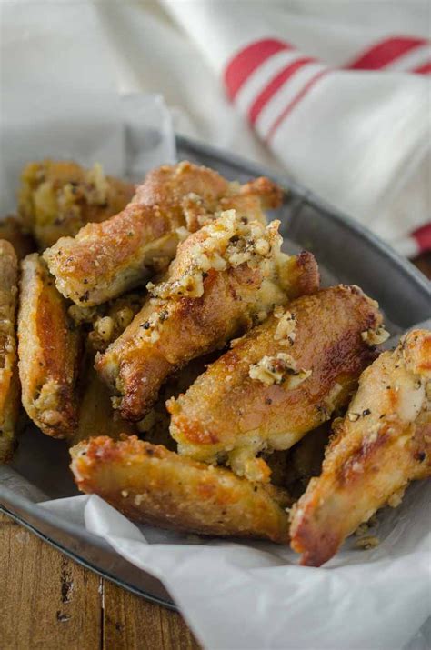 Perfect for parties and game days as they only take 30 minutes to bake. Garlic Pepper Chicken Wings - Life's Ambrosia