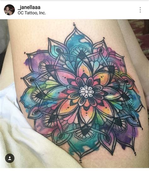 Love The Colors Just With A Different Mandela Design Mandala Tattoo