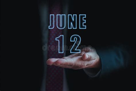June 12th Image Of June 12 Calendar On Yellow Sandy Background With
