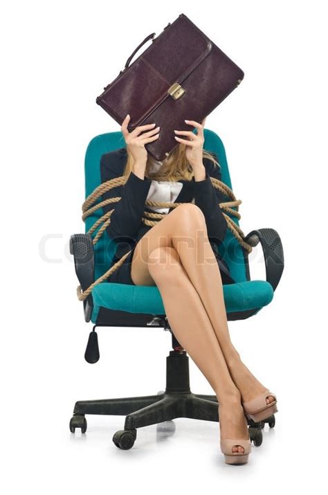 Businesswoman Woman Tied Up With Rope Stock Image Colourbox