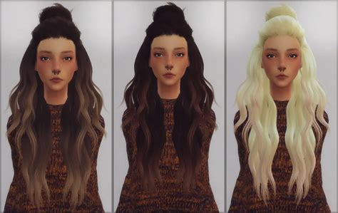 Sims 4 Hairs Ellie Simple Leahlilith`s Hair Retextured