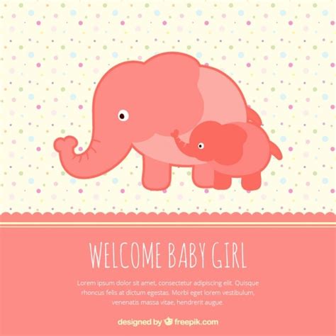 Free Vector Welcome Baby Girl Card