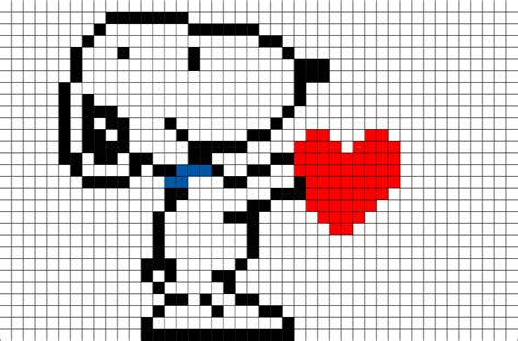 Snoopy Heart Pixel Art Brik