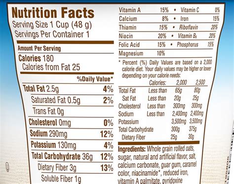 The latter is 1 g sugar and 4.8 g of nutrition labels presented on this site is for illustration purposes only. Quaker Oatmeal Packets Nutrition Label - Amazon Com Quaker Instant Oatmeal Maple Brown Sugar ...