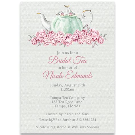 Bridal Tea Invitation The Invite Lady